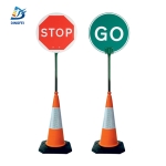 Reflective Aluminum Sign - Stop Go Signs with Handle